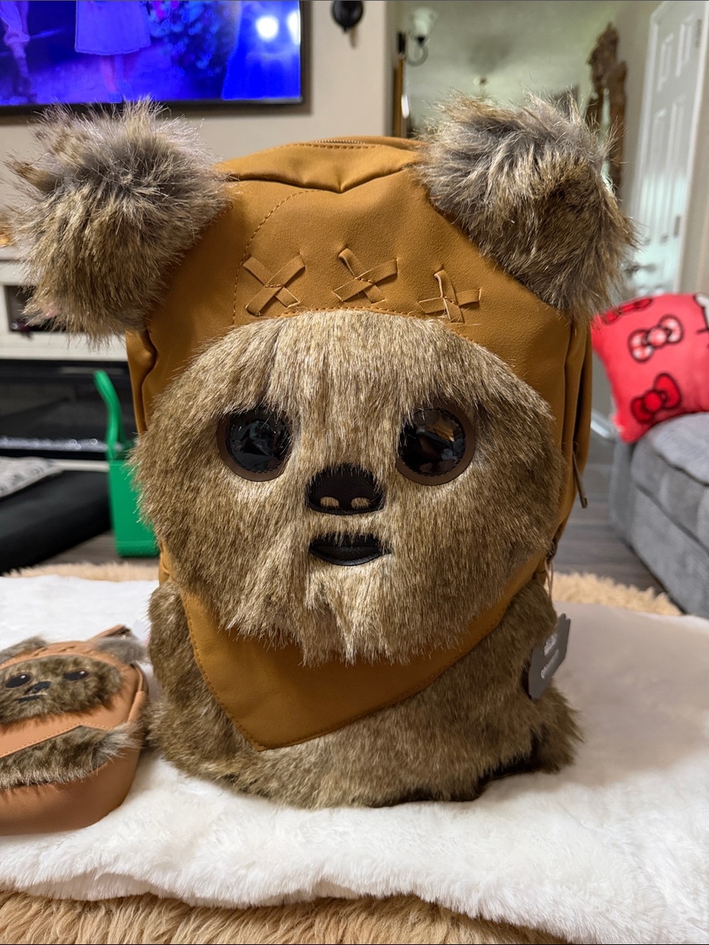 Loungefly Star Wars Ewok Brown Full Size Backpack and Wristlet NWT